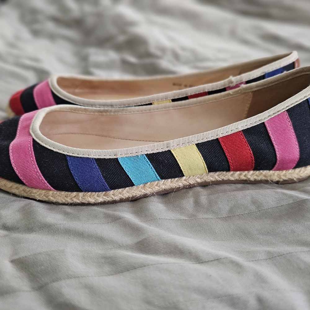 Kate Spade Espadrille Colorful Striped Women's Flats - Picture 4 of 8